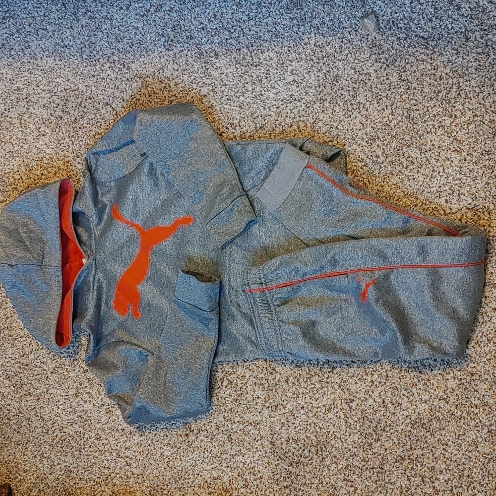 Gray and Red Puma Jumpsuit
